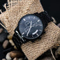 Lion of Judah Revelations 5:5 Engraved Black Chronograph Watch