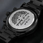 Lion of Judah Revelations 5:5 Engraved Black Chronograph Watch