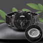 Lion of Judah Revelations 5:5 Engraved Black Chronograph Watch