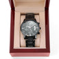 Lion of Judah Revelations 5:5 Engraved Black Chronograph Watch