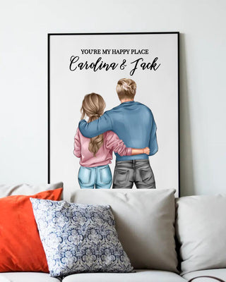 Couple Love Personalized Wall Art